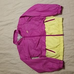 Nike girls windbreaker jacket purple yellow sz Large 12-14